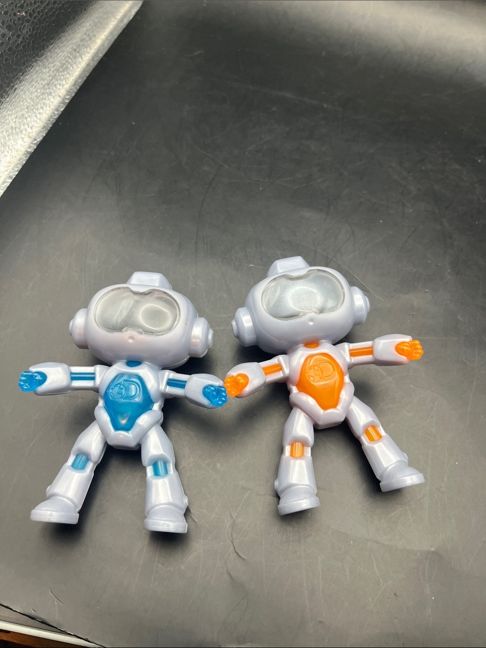 McDonald's Discovery Mindblown Orange Prism Bot and blue Happy Meal Toy